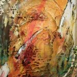 Abstract n°7 Huile et acrylate sur bois. 50x40 cm. 2013